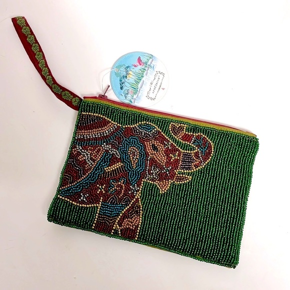 Aphorism beaded elephant bag clutch - Picture 2 of 4